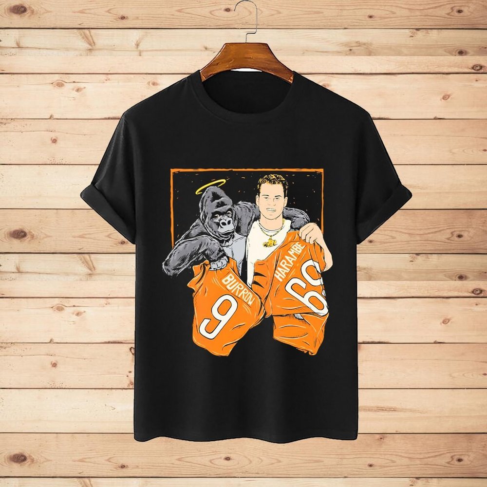 The Cincinnati Jersey Swap Joe Burrow And Harambe Shirt Essential Shirt Joe Burr